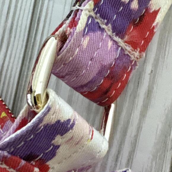 Lands End Shoulder Bag Adjustable Strap Purple Pink Floral 100% Cotton Rare! - Picture 13 of 16